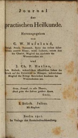 Journal der practischen Heilkunde. 45, 45 = Bd. 38. 1817