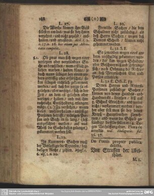 De Poenis propter publica delicta. Von Straffen der Ubelthäter. M. 1