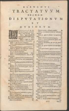 Elenchus tractatuum necnon disputationum et dubiorum