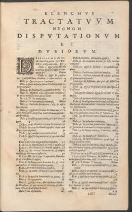 Elenchus tractatuum necnon disputationum et dubiorum
