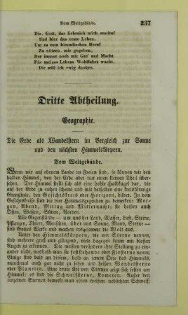 Dritte Abtheilung. Geographie