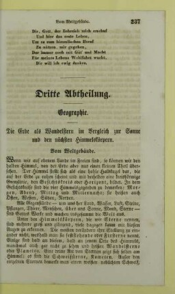 Dritte Abtheilung. Geographie