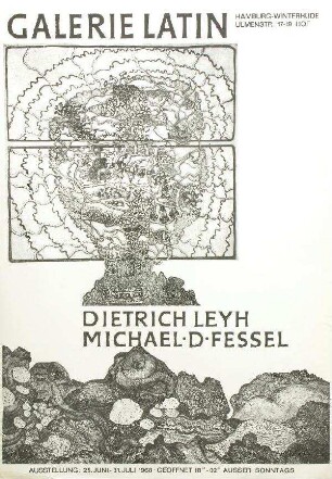 Plakat zur Ausstellung in Galerie Latin von 1968