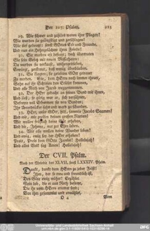 Der CVII. Psalm.