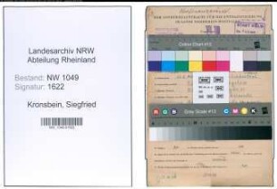 Entnazifizierung Siegfried Kronsbein , geb. 11.08.1914 (Steuerinspektor)