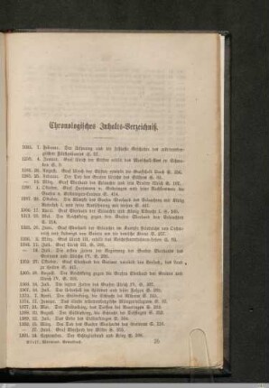 Chronologisches Inhaltsverzeichnis