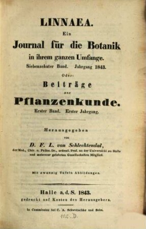 Beiträge zur Pflanzenkunde. 1, 1. 1843