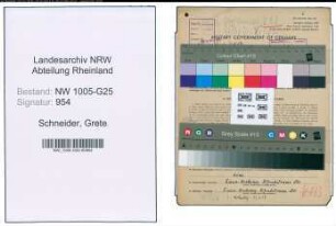 Entnazifizierung Grete Schneider , geb. 17.05.1919 (Geschaeftsinhaberin)