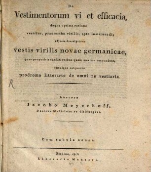 De Vestimentorum vi et efficacia