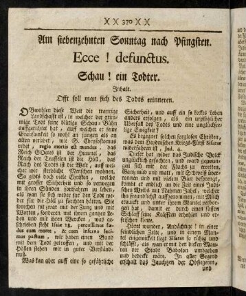 370-420, Am siebenzehnten bis zweyundzwanzigsten Sonntag nach Pfingsten