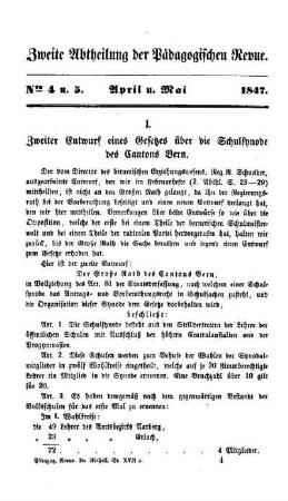 Zweiter Entwurf eines Gesetzes über die Schulsynode des Cantons Bern