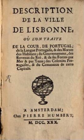 Description de la Ville de Lisbonne