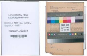 Entnazifizierung Adalbert Hofmann , geb. 00.00.0000 ()