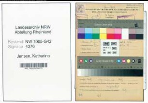 Entnazifizierung Katharina Jansen , geb. 18.01.1876 ()