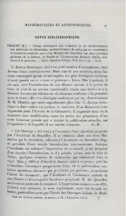Revue Bibliographique.