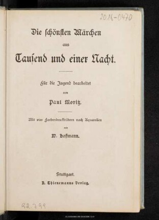 Die schönsten Märchen aus Tausend und einer Nacht