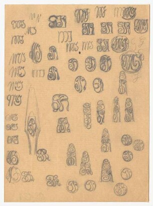 Kalligrafiestudien : Diverse Monogrammstudien zu verschiedenen Initialen