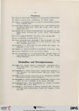 Miscellanea (Nr. 2476-2487)