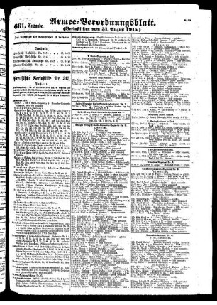661. Ausgabe. Dienstag, 31. August 1915