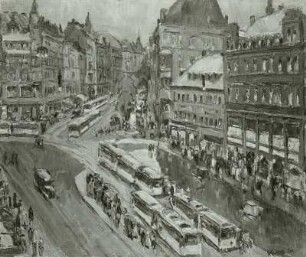 Regentag. Johannisplatz in Chemnitz