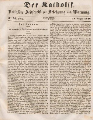 397-398 Zeitfragen : LXIII. Ein Votum über die Unabhängigkeit der Kirche vom Staat (Schluß)