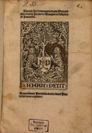 Mariale sive Sermones de beata Maria virgine