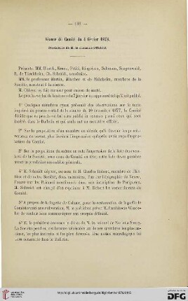 Séance du Comité du 4 février 1878