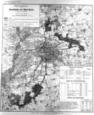 Karte: Übersichtsplan der Kanalisation der Stadt Berlin