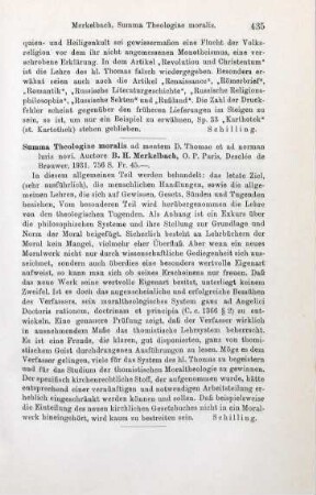 435 [Rezension] Merkelbach, Benedictus Henricus, Summa theologiae moralis ad mentem D. Thomae et ad normam iuris novi