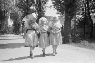 Mädchen in niedersorbischer Tracht aus Dissen : Holcy z Dešna w rejowanskej drasće : Dissen / Dešno
