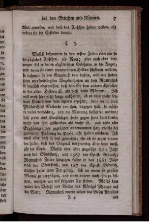 §. 3. Vergleichung Moses und Romulus.