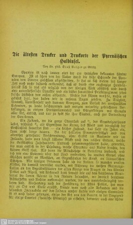 Die ältesten Drucker und Druckorte der Pyrenäischen Halbinsel
