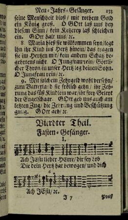 Vierdter Theil. Fasten-Gesänger.