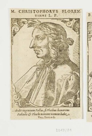 Bildnis M. Christophorus Florentinus, aus: Nicolas Reusner, "Icones Sive Imagines vivae", Basel 1589