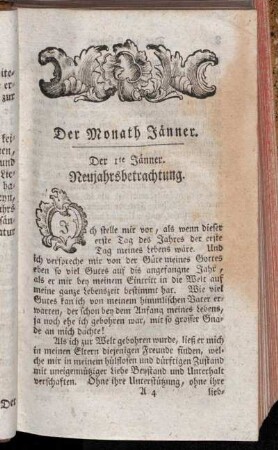 Der 1te Jänner. Neujahrsbetrachtung. - Der 11te Jänner. Befruchtung der Erde durch den Schnee.