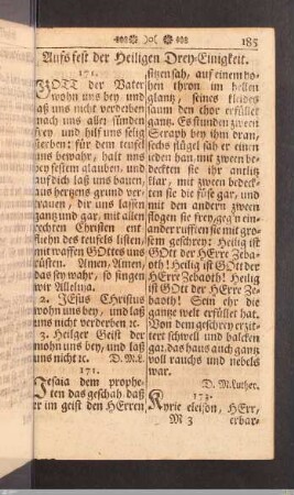 Auf das Fest der Heiligen Drey-Einigkeit.