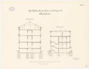 Land- und Amtsgericht, Schweidnitz Geschäftshaus: Querschnitte 1:100