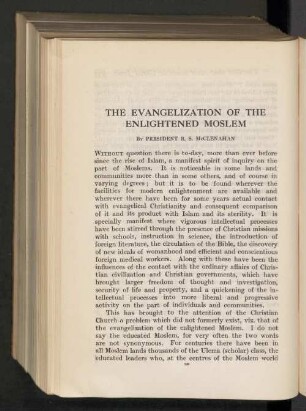 The evangelization of the enlightened moslem