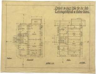Billing, Hermann; Baden-Baden, Beuttenmüllerstr.11; Haus der badischen Terraingesellschaft - Grundriss Keller; Grundriss EG
