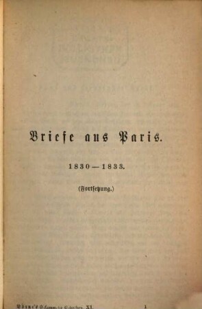 Gesammelte Schriften, 11. Briefe aus Paris 1830-1833 (Fortsetzung)