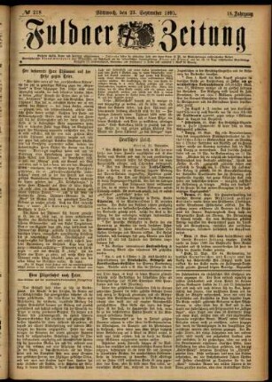 Ausgabe vom Mittwoch, den 23. September 1891.
