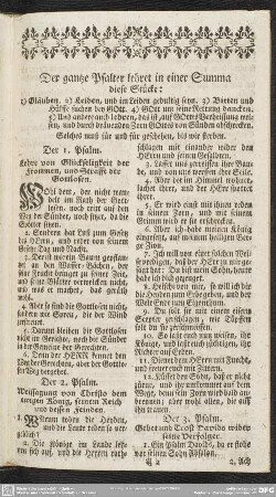 Der 1. Psalm. Lehre von Glückseligkeit der Frommen, und Straffe der Gottlosen