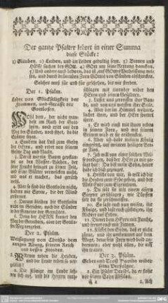 Der 1. Psalm. Lehre von Glückseligkeit der Frommen, und Straffe der Gottlosen