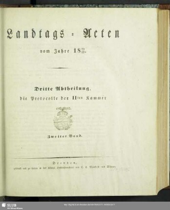 1836/37,2: Landtags-Acten / Die Protocolle der 2. Kammer