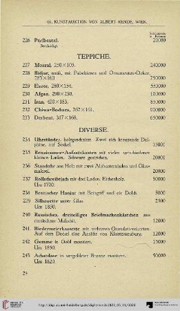 Teppiche (Nr. 227-233)