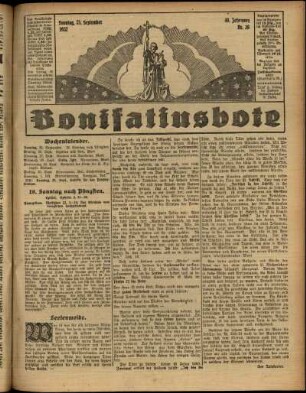 Erste Ausgabe vom Sonntag, den 25. September 1932.