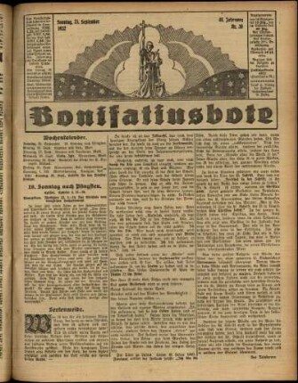 Erste Ausgabe vom Sonntag, den 25. September 1932.