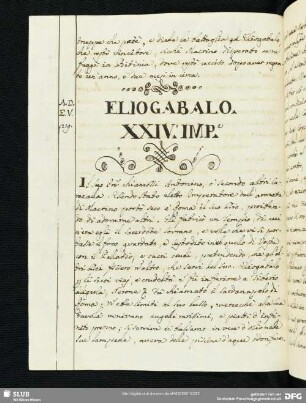 Eliogabalo. XXIV.o Imp.e