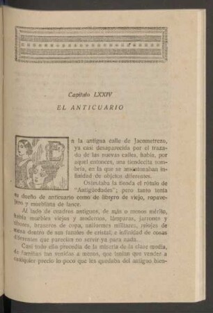 Capítulo LXXIV - El anticuario
