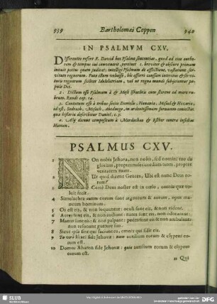 In Psalmum CXV.[i.e. CXIV.] Psalmus CXV.[i.e. CXIV.]